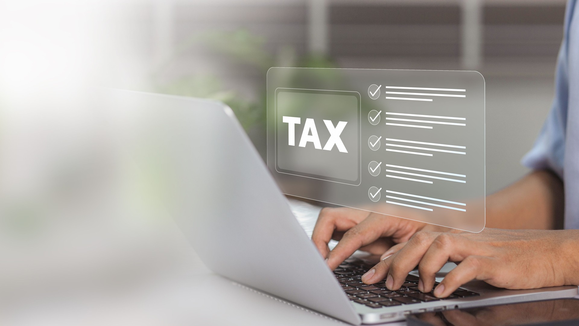 Tax planning services to maximize tax savings and optimize business finances provided by knowledgeable financial advisors. digital tax checklist that shows electronic and online tax filing.